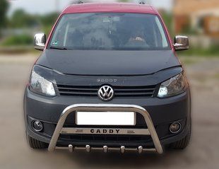 Кенгурятник передній захист бампера Volkswagen Caddy 2010-2015+ d60 з написом Caddy AUG0232 фото