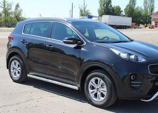 Подножки трубы с проступями Kia Sportage 2016+ Боковая защита дуги пороги AUG0194 фото