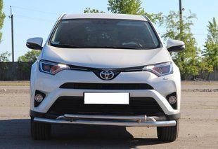 Захист переднього бампера ВУС подвійний Toyota RAV4 2016-2018 Кенгурятник дуги пороги AUG0745 фото