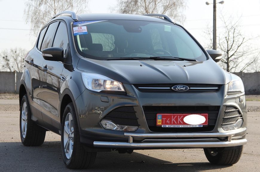 Кенгурятник передній захист УС подвійний Ford Kuga 2008-2017+ з нержавіючої сталі AUG0146 фото