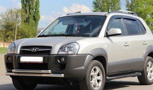 Захист переднього бампера ВУС подвійний Hyundai Tucson 2004-2010 кенгурятник захист бампера дуги пороги AUG0797 фото