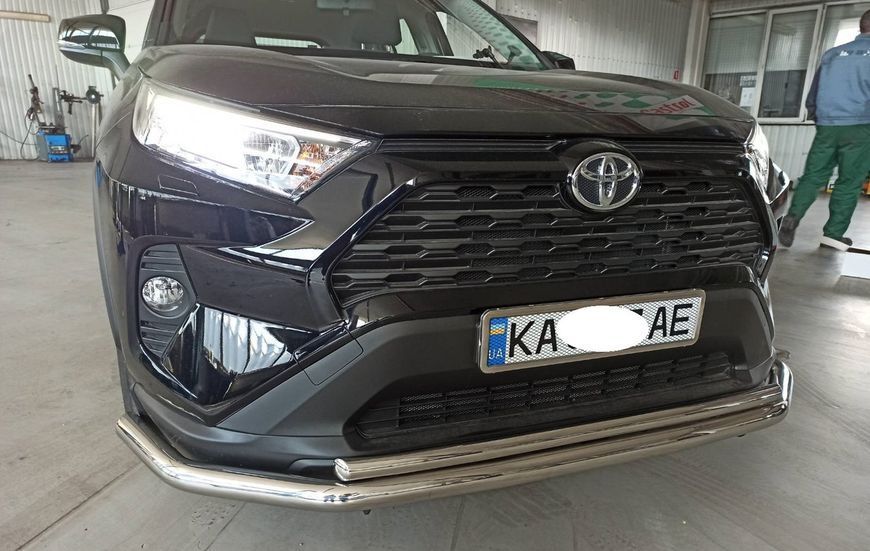 Захист переднього бампера УС подвійний D60/42 нержавіюча сталь хром Toyota RAV4 2018+(Україна-Туреччина) 0875 AUG0747 фото