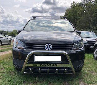 Кенгурятник передній захист для Volkswagen Touran 2010+ з нержавіючої сталі AUG0198 фото