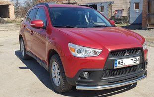 Захист переднього бампера ВУС одинарний Mitsubishi ASX 10-12 13+ Захист заднього кенгурятник дуги пороги AUG0399 фото