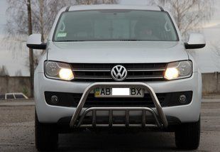 Передній захист кенгурятник для Volkswagen Amarok 2010-2016 із нержавіючої сталі на бампер AUG0249 фото