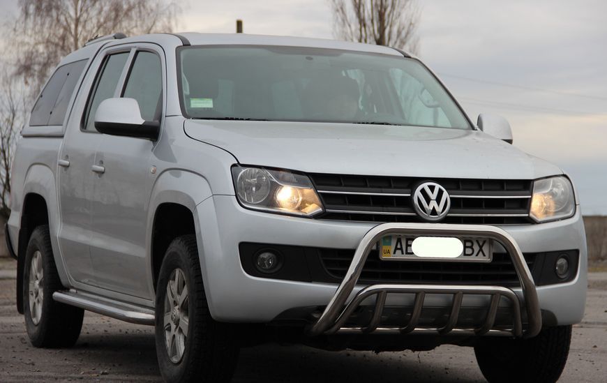 Передняя защита кенгурятник для Volkswagen Amarok 2010-2016 из нержавеющей стали на бампер AUG0249 фото