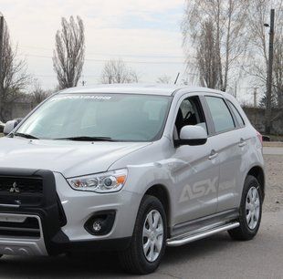 Бічна захист пороги майданчик Mitsubishi ASX 10-12 13+ захист заднього бампера кенгурятник дуги пороги AUG0400 фото