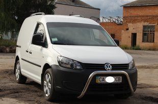 Кенгурятник передній захист для Volkswagen Caddy 2004-2017+ без гриля D60 хром нержавіюча сталь AUG0233 фото