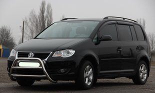Кенгурятник на передній бампер для Volkswagen Touran 2003-2010 з нержавіючої сталі AUG0201 фото