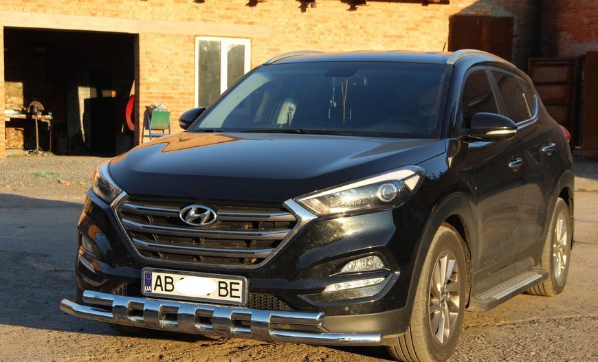 Защита переднего бампера УС SHARK двойной Hyundai Tucson 2016+ кенгурятник защита бампера дуги пороги AUG0801 фото