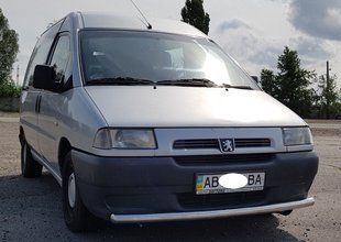 Кенгурятник УС одинарный Peugeot Expert 1995-2006 Защита бампера из нержавеющей стали AUG0152 фото