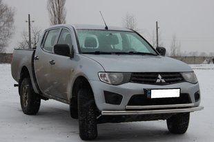Захист переднього бампера ВУС подвійний Mitsubishi L 200 96-06 07-10 10-15 15+ Кенгурятник дуги пороги AUG0409 фото