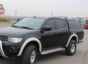 Бічна захист пороги майданчик Mitsubishi L 200 96-06 07-10 10-15 15+ Кенгурятник захист заднього бампера дуги AUG0412 фото