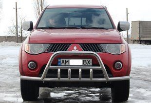 Кенгурятник + ВУС для Mitsubishi Pajero Sport 2008-2015 Захист заднього бампера/дуги/пороги AUG0463 фото