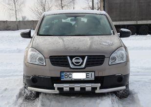 Захист переднього бампера ВУС подвійний SHARK Nissan Qashqai 06-13 14-17 17+ кенгурятник дуги пороги AUG0364 фото