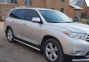 Бічна захист пороги труби Toyota Highlander 2007-2013 кенгурятник захист бампера дуги пороги AUG0665 фото