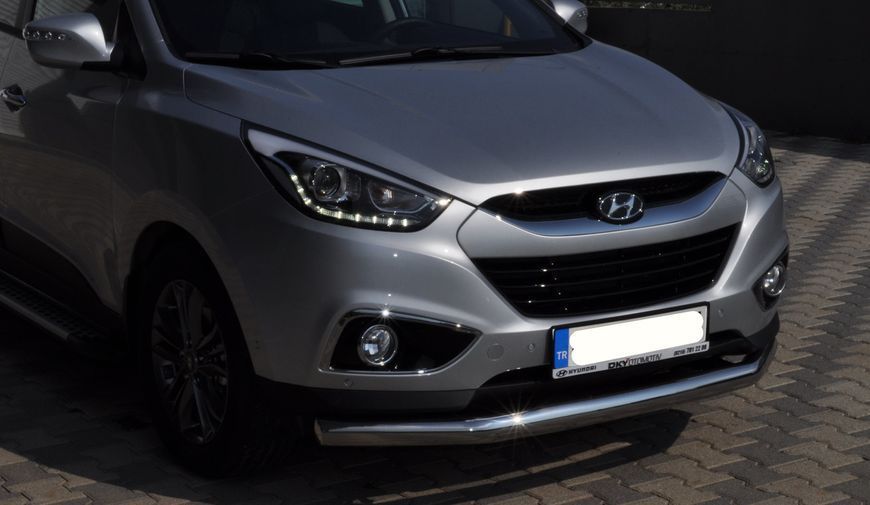 Захист переднього бампера ВУС одинарний Hyundai IX-35 2010+ кенгурятник захист бампера дуги пороги AUG0770 фото