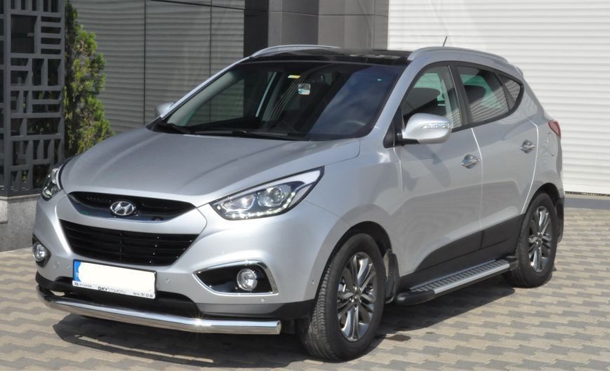 Захист переднього бампера ВУС одинарний Hyundai IX-35 2010+ кенгурятник захист бампера дуги пороги AUG0770 фото