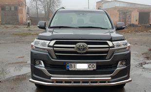 Захист переднього бампера ВУС подвійний Toyota Land Cruiser 200 2019+ Кенгурятник дуги пороги AUG0724 фото