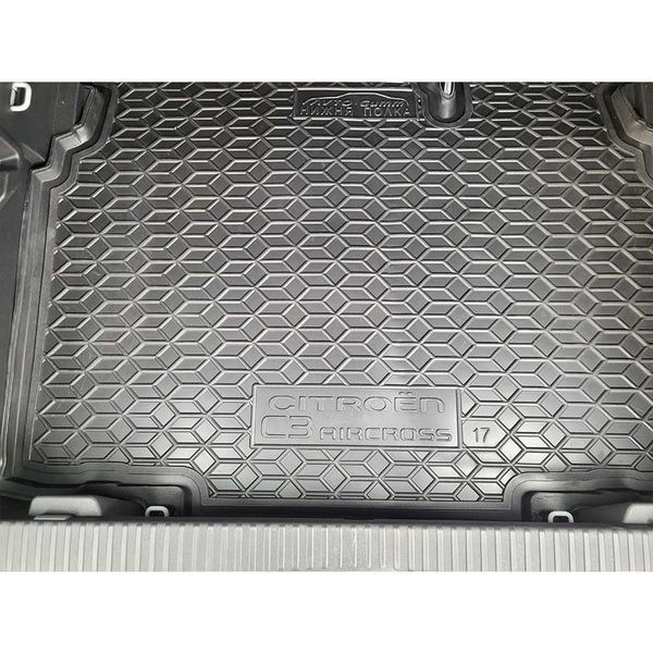 Килимок в багажник гумовий для Citroen C-3 Aircross 2017+ (нижня полиця) Сітроен С3 112018 фото