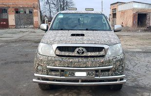 Захист переднього бампера ВУС потрійний Toyota Hilux 2004-2015 Кенгурятник дуги пороги AUG0679 фото