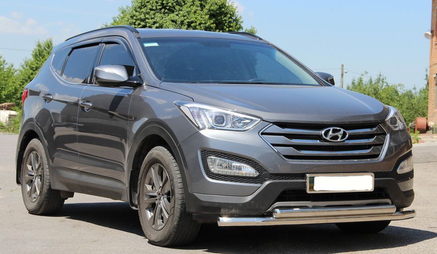 Захист переднього бампера ВУС подвійний Hyundai Santa Fe 2013-2018 кенгурятник захист бампера дуги пороги AUG0786 фото