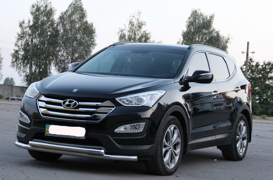 Захист переднього бампера ВУС подвійний Hyundai Santa Fe 2013-2018 кенгурятник захист бампера дуги пороги AUG0786 фото