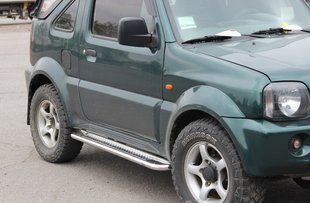 Бічна захист пороги майданчик Suzuki Jimny 1998-2005 2005+ кенгурятник захист бампера дуги пороги AUG0637 фото