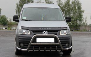 Кенгурятник вус для Volkswagen Caddy 2004-2010+ передній захист з додатковими дугами вдоль бампера AUG0238 фото