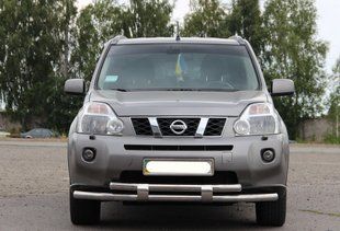 Захист переднього бампера ВУС SHARK подвійний Nissan X-Trail T30 00-07 T31 07-13 T32 2013+ кенгурятник дуги пороги AUG0388 фото